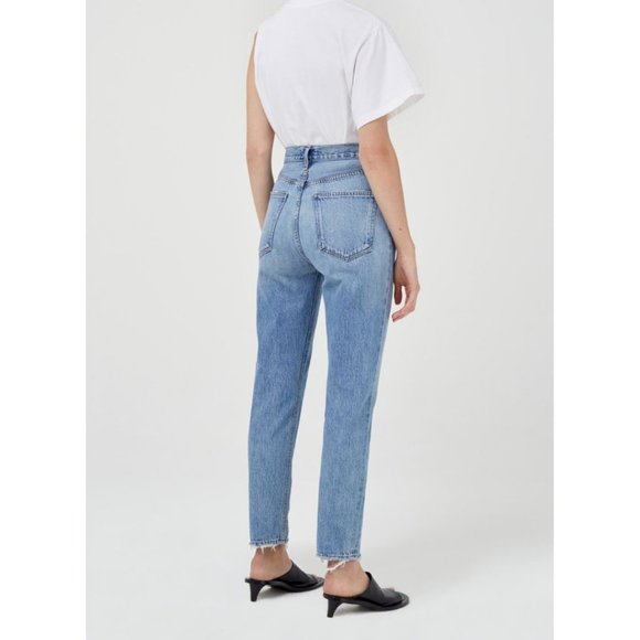 AGOLDE Fen Cropped Straight-Leg Frayed Jeans Size 27 - Picture 3 of 10